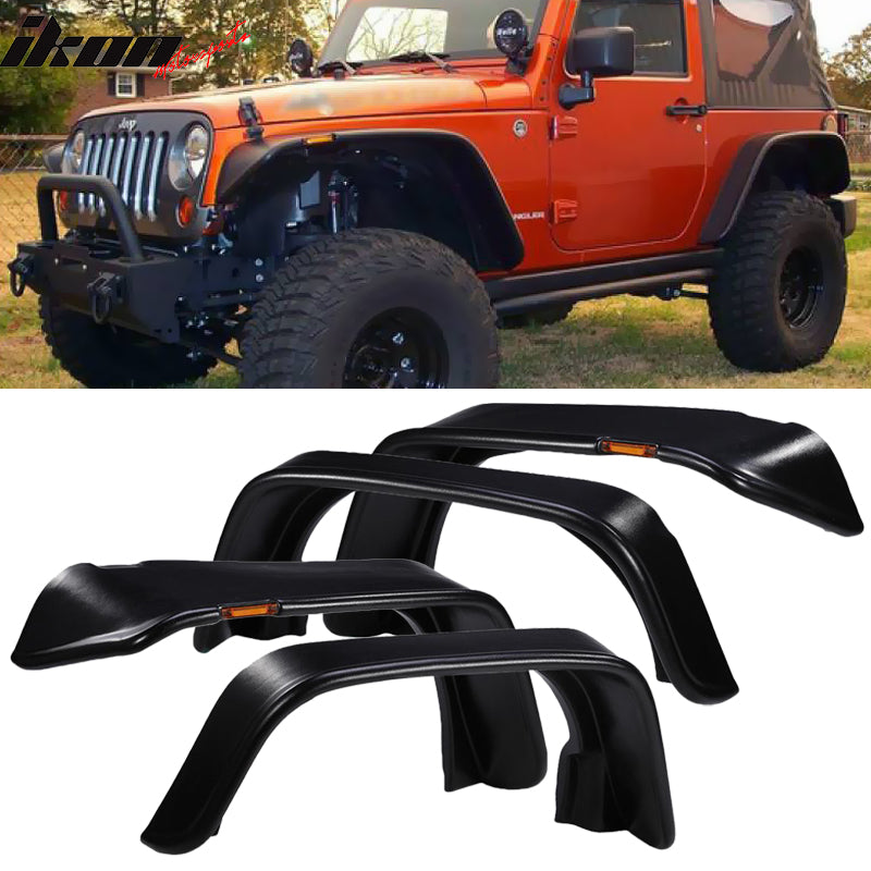 2007-2017 Jeep Wrangler JK 2 4DR Fender Flares w/ Side Marker Lights