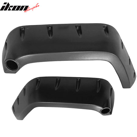 IKON MOTORSPORTS Fender Flares Compatible With 2007-2017 Jeep Wrangler JK, Pocket Style Unpainted Texture ABS Fender Flares Wheel Cover 4PC