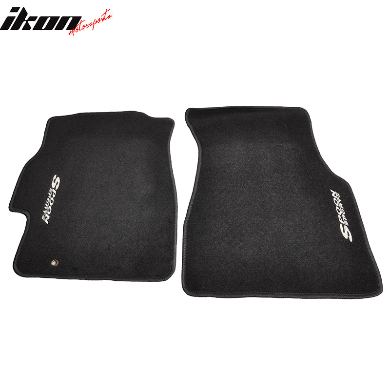 Fits 96-00 Honda Civic Car Floor Mats Liner Nylon Black Carpet w/ Spoon Logo 4PC