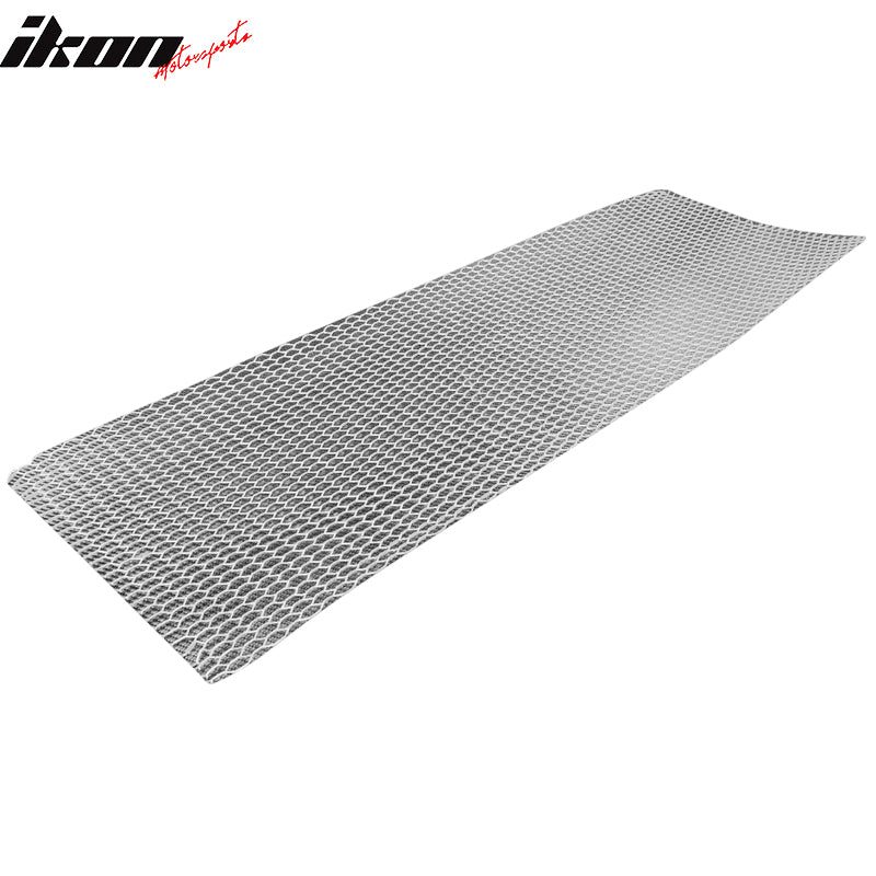 IKON MOTORSPORTS, Universal Cellular Hexagon Silver Mesh Grill Aluminum Bumper Grill Kit