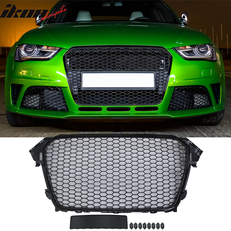 2013-2016 Audi A4 RS4 Style Black Front Hood Grille ABS