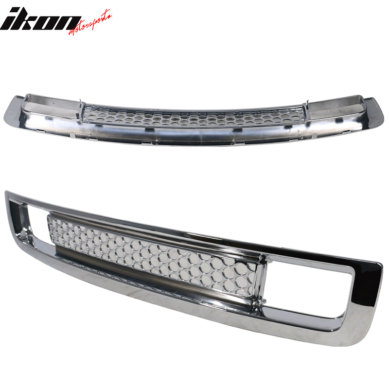 07-13 GMC Sierra 1500 Denali Upper & Lower Grille Front Bumper Hood Grill Chrome