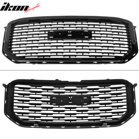 Fits 15-20 GMC Yukon Denali Style Front Upper Grille Replacement Unpainted ABS