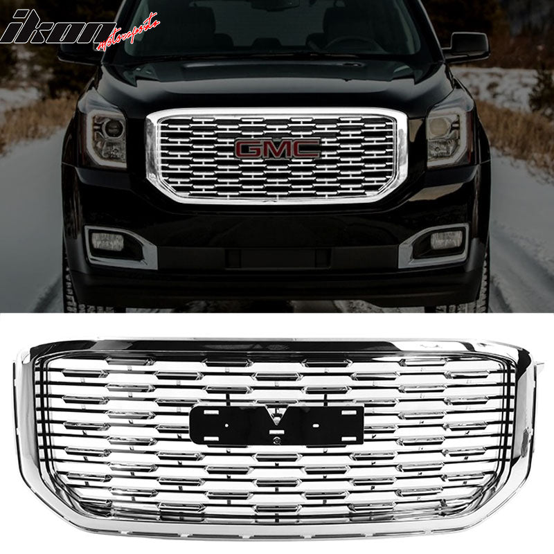 2015-2020 GMC Yukon Denali Style Chrome Front Upper Grille ABS