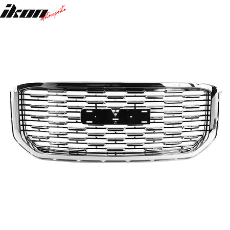 Fits 15-20 GMC Yukon Denali Style Front Upper Grille Replacement Chrome ABS