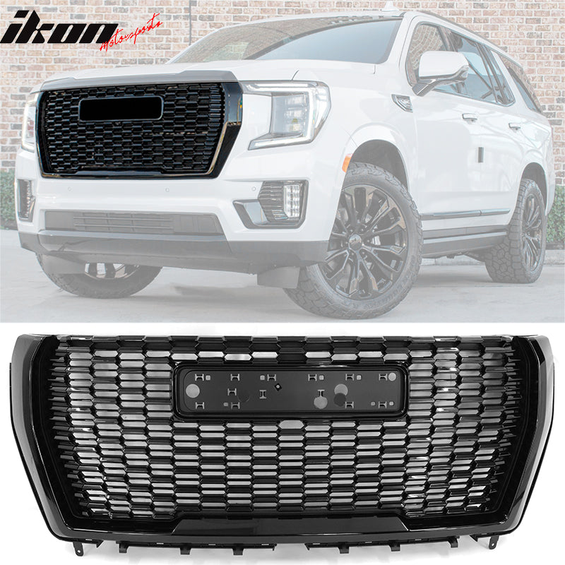 2021-2023 GMC Yukon XL Denali Style Gloss Black Front Bumper Grille