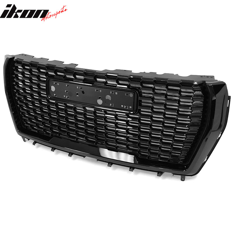 Fits 21-23 GMC Yukon/Yukon XL Denli Style Front Upper Bumper Grille Gloss Black