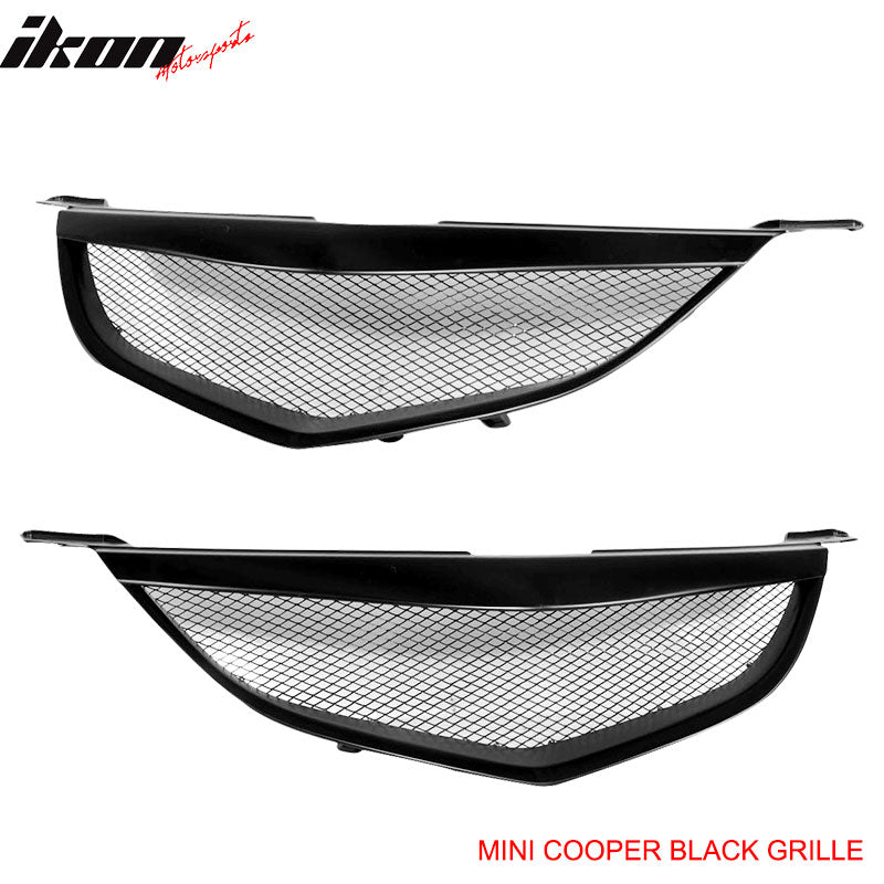 Grille Compatible With 2004-2006 MAZDA 3 4 DOOR SEDAN BASE, JDM black mesh Style ABS BlackFront Bumper Hood Grill by IKON MOTORSPORTS, 2005