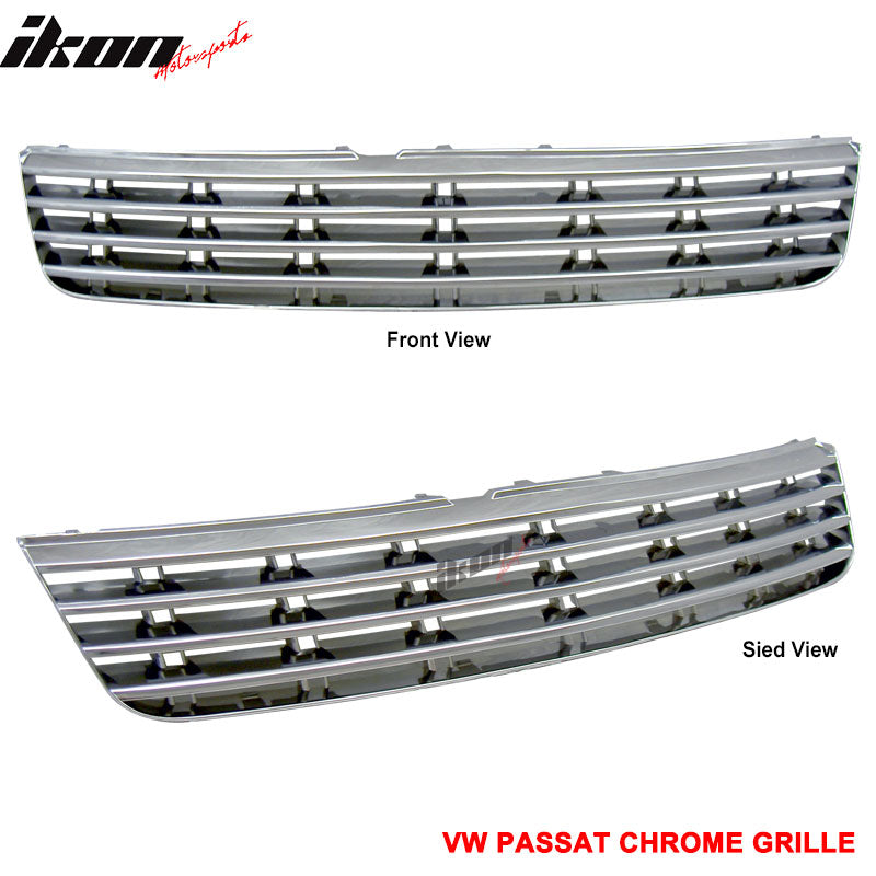 1997-2000 VW Passat Horizontal Mesh Sport Chrome Front Grille ABS