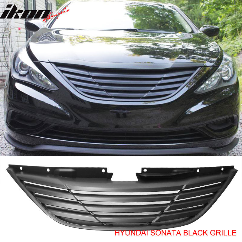 2011-2014 Hyundai Sonata Horizontal Style Front Upper Hood Grille ABS