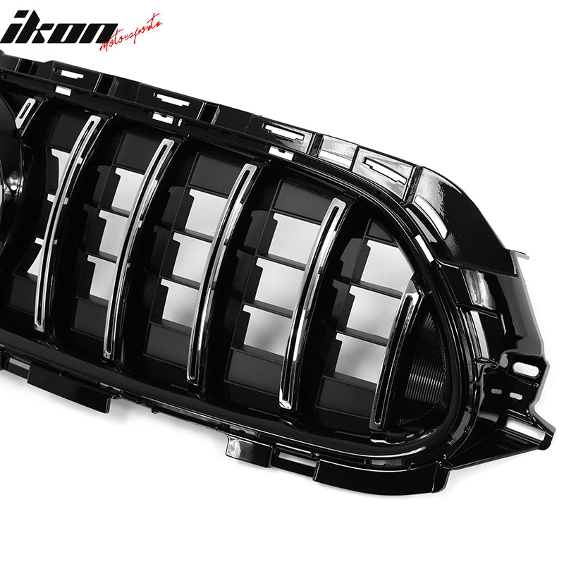 Fits 21-23 Benz W213 E Class AMG GT Chrome Gloss Black Front Bumper Hood Grille