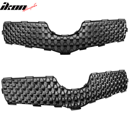 Compatible With 2008-2009 Toyota Yaris 3DR Hatchback Factory Style ABS Front Grill Grille Black