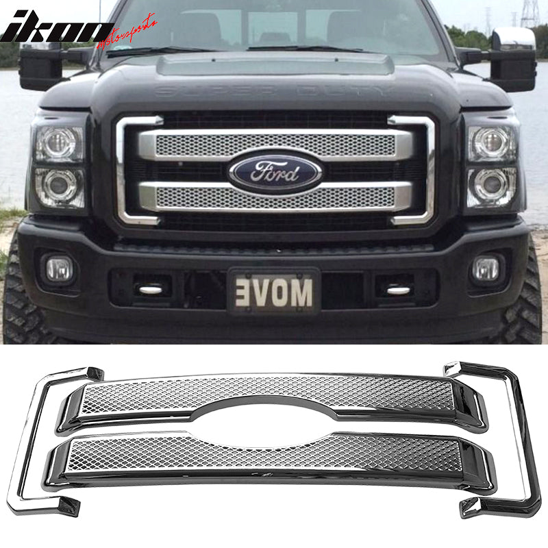 Fits 11-16 Ford F250 350 450 Platinum Moulding Front Mesh Grill