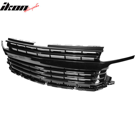 IKON MOTORSPORTS, Front Grille Compatible With 2021-2022 Chevy Tahoe & Suburban, Front Bumper Hood Grille Lower Grill Added on Bodykit Replacement