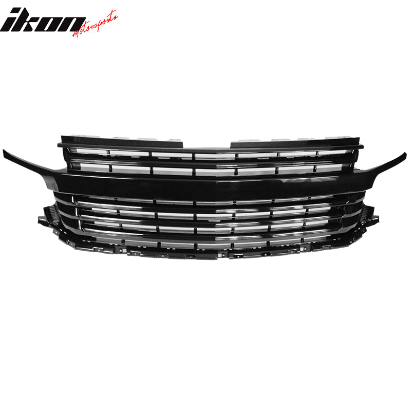 IKON MOTORSPORTS, Front Grille Compatible With 2021-2022 Chevy Tahoe & Suburban, Front Bumper Hood Grille Lower Grill Added on Bodykit Replacement