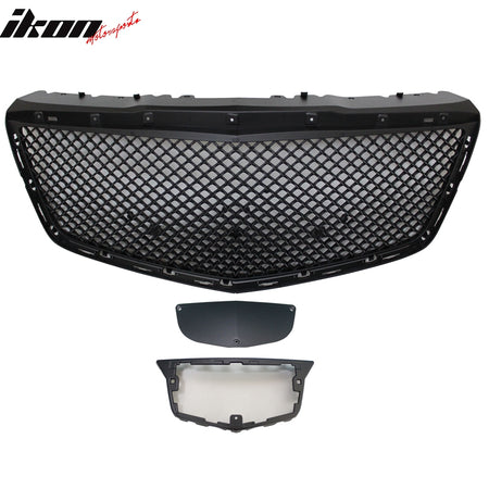 Fits 14-19 Cadillac CTS 4Dr B Style Unpainted Front Bumper Hood Grille Grill ABS