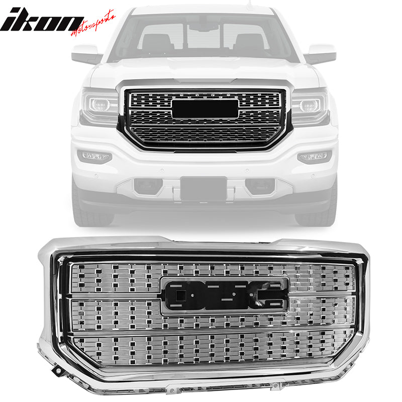 Fits 16-18 GMC Sierra 1500 Denali Style Front Grille Bumper Hood Grill