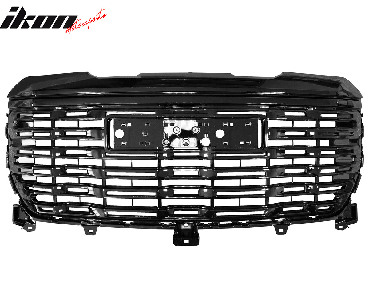 Fits 22-24 GMC Sierra 1500 Denali Style Front Upper Hood Grille Gloss Black