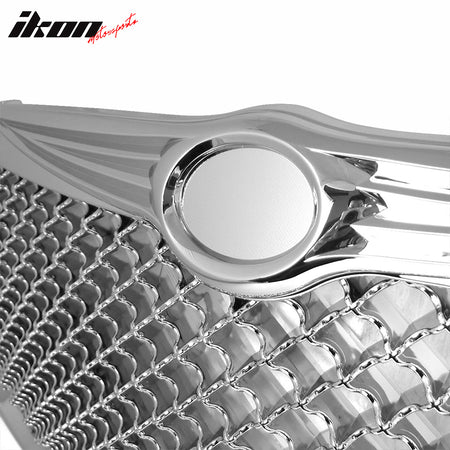 Grille Compatible With 2004-2006 CHRYSLER SEBRING | Baby B Style Chrome Front Bumper Hood Grill by IKON MOTORSPORTS | 20