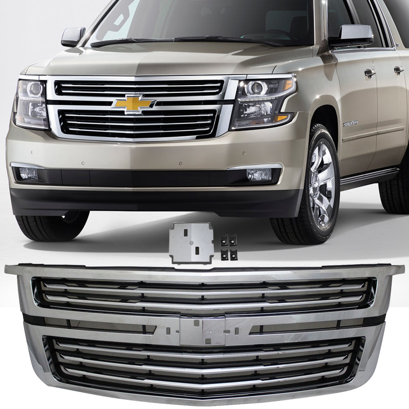 2015-2020 Chevy Tahoe LTZ Style Chrome Front Upper Bumper Grille