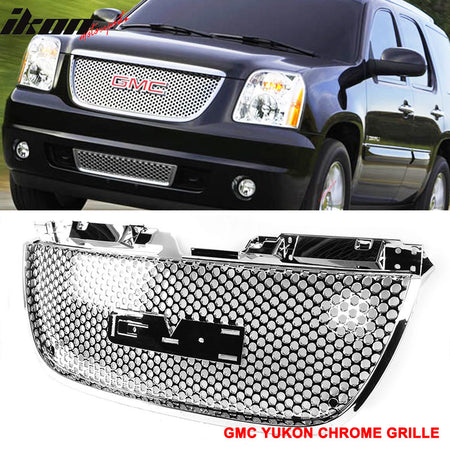 Fits 07-14 GMC Yukon Denali /XL 1500 Denali Upper + Lower Chrome Grille Grill