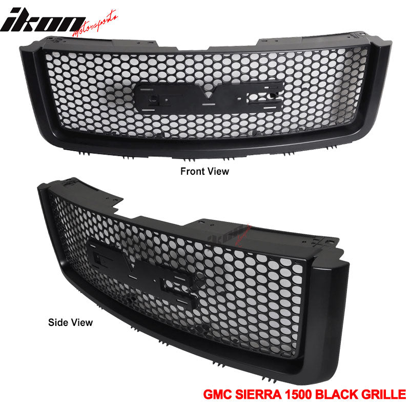 2007-2013 GMC Sierra 1500 2500 Light Duty Black Mesh Front Hood Grille