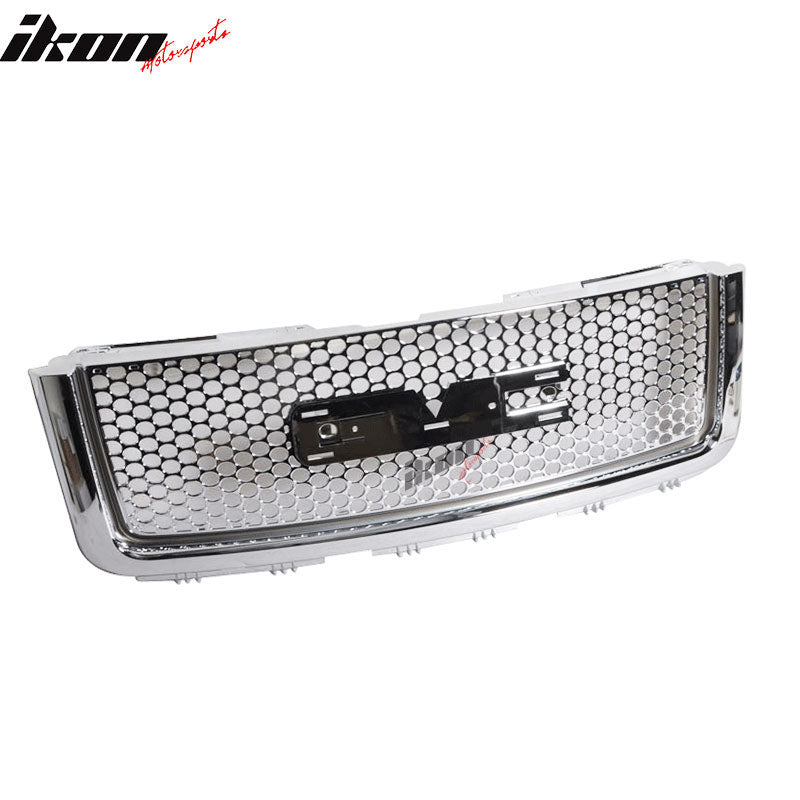 Fits 07-13 GMC Sierra 1500 Front Upper Grille Guard Mesh Honeycomb Grill Chrome