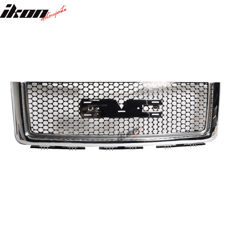 Fits 07-13 GMC Sierra 1500 Front Upper Grille Guard Mesh Honeycomb Grill Chrome