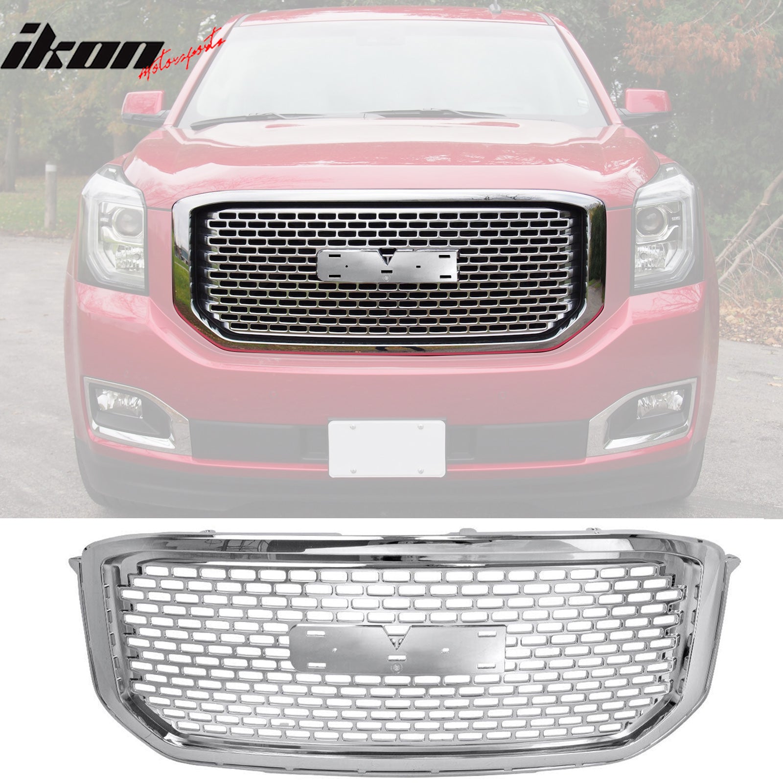 Fits 15-16 GMC Yukon XL Mesh Style Front Grille Grill ABS Unpainted