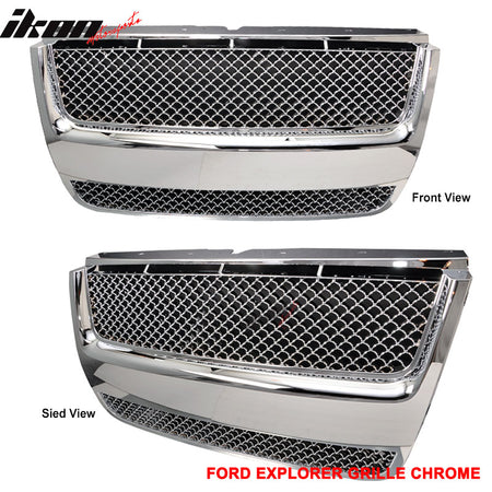 Fits 06-09 Ford Explorer Sport Trac Mesh Unpainted Hood Grille