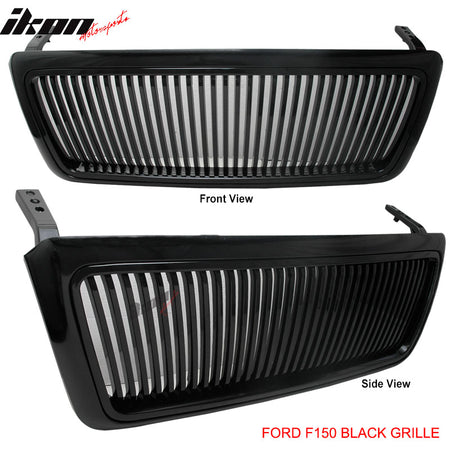 Fits 04-08 Ford F150 F-150 Truck Front Vertical Grille Hood Grill Unpainted ABS