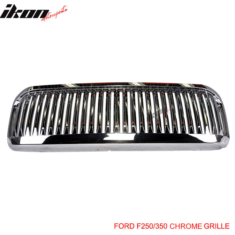 Fits 99-04 Ford F250 F350 Excursion Vertical Grille Chrome