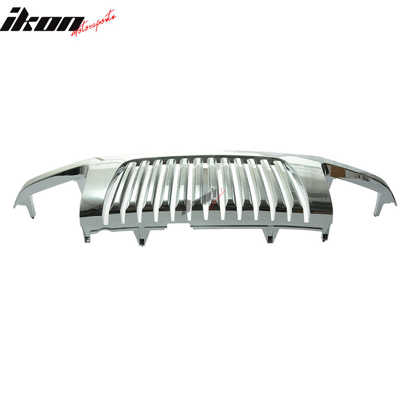 Fits 02-04 Nissan Xterra Vertical Chrome Front Bumper Hood Grille ABS