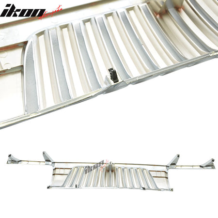 Fits 02-04 Nissan Xterra Vertical Chrome Front Bumper Hood Grille ABS