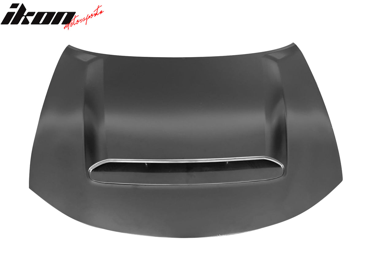 Fits 15-23 Dodge Charger Demon Style Front Bumper Hood Scoop Vent Black Aluminum