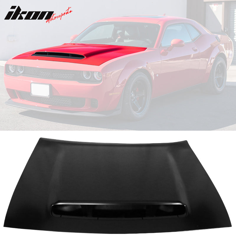 2008-2023 Dodge Challenger Demon Style Black Hood Aluminum