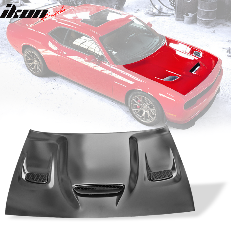 2008-2023 Dodge Challenger Hellcat Hood Scoop Air Intake Vent Aluminum