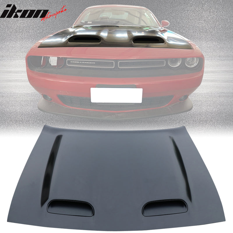 2008-2023 Dodge Challenger Hellcat Style Black Hood Aluminum