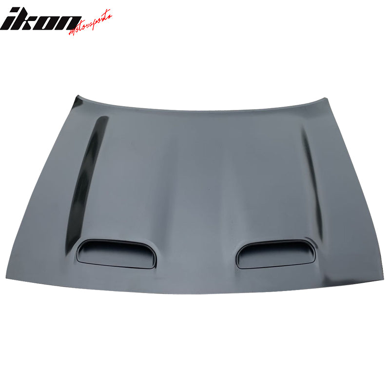 Fits 08-23 Dodge Challenger Hellcat Style Hood Unpainted - Aluminum