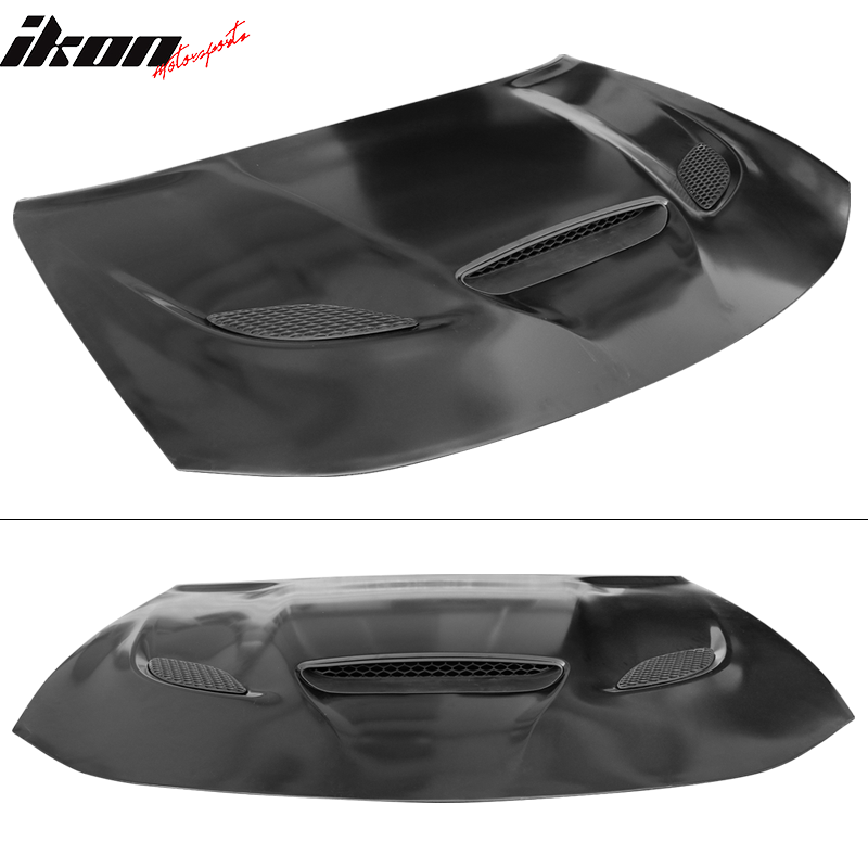 Fits 15-23 Dodge Charger SRT Hellcat Style Hood Scoop Vent Unpainted - Aluminum