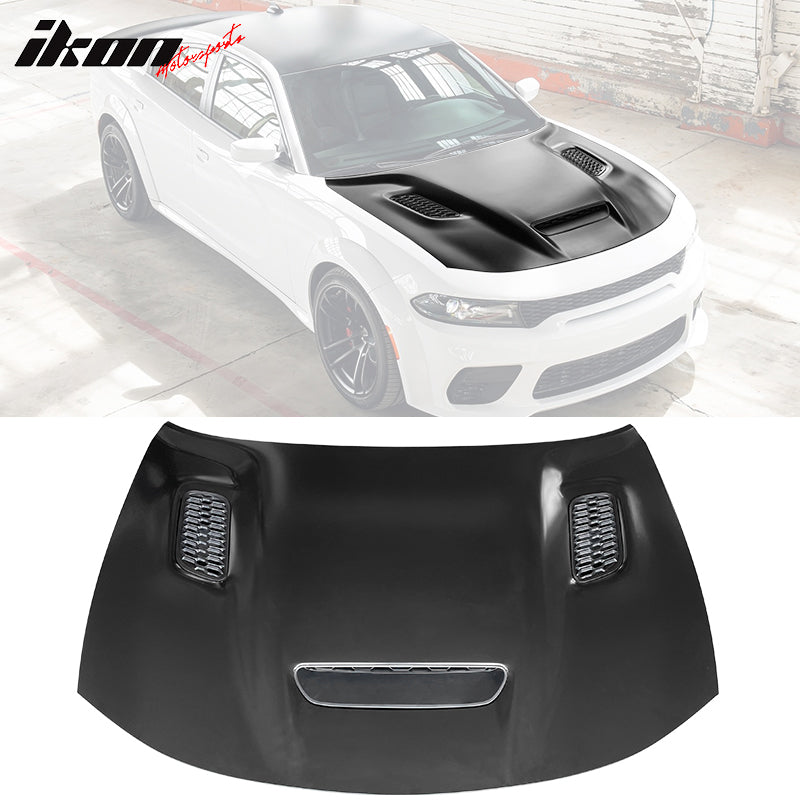 2015-2023 Dodge Charger Black SRT Redeye Widebody Style Hood Aluminum