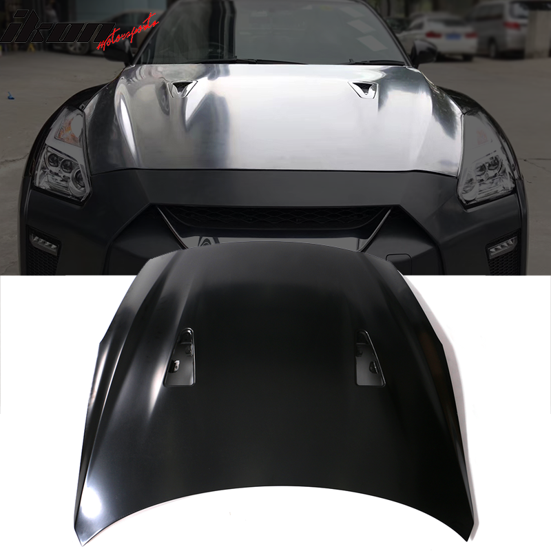 Fits 09-22 Nissan R35 GT-R Front + Rear Bumper Cover + Hood + 2PC Side Skirts PP