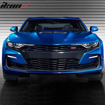 IKON MOTORSPORTS, Front Lower Grille With 2019-2024 Chevy Camaro SS Models, OE Style ABS Plastic Add On Front Bumper Grille Grill Guard Replacement