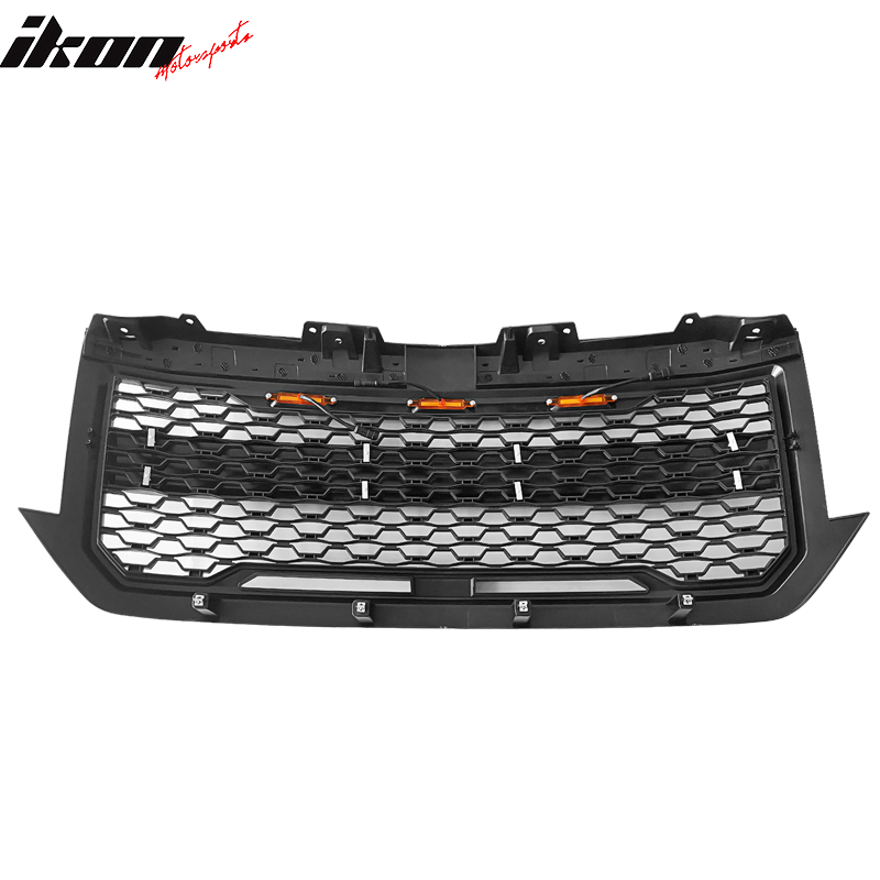 Fits 16-18 Chevy Silverado 1500 Front Bumper Hood Mesh Grille - Matte Black