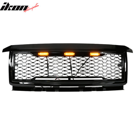 Fits 15-18 Chevy Silverado 2500 3500 Front Bumper Hood Mesh Grille - Gloss Black