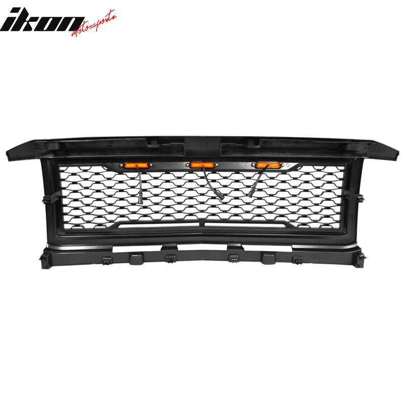 Fits 15-18 Chevy Silverado 2500 3500 Front Bumper Hood Mesh Grille - Gloss Black