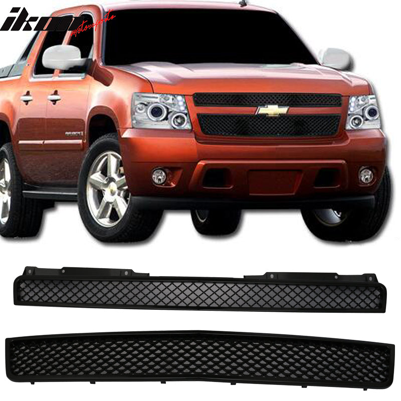 2007-2014 Chevy Tahoe Avalance Suburban Mesh Hood Grill Grille ABS 2PC