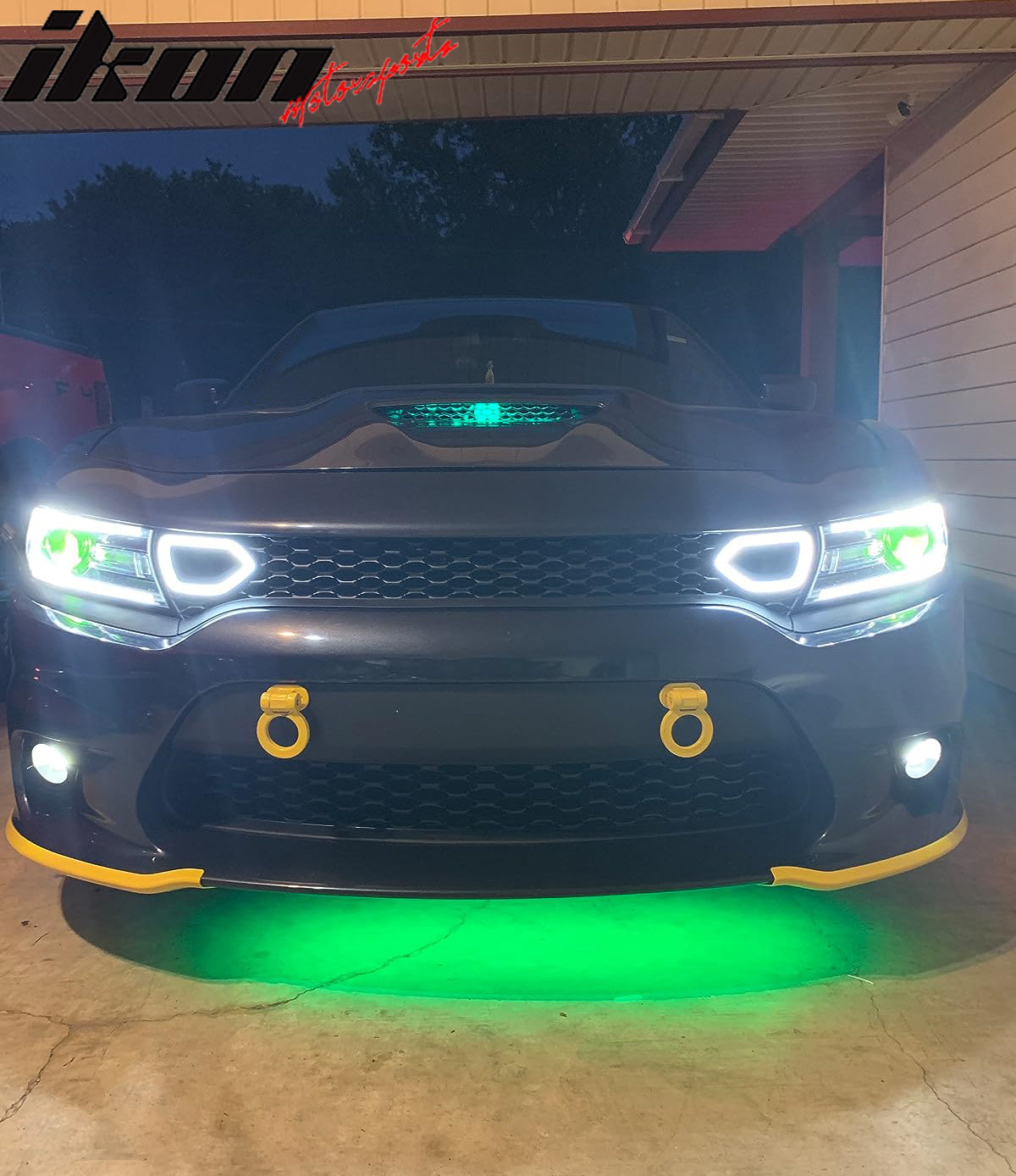 Fit 15-23 Dodge Charger SRT Scat Pack 2PC Smoke LED DRL Bezel Grille Lights Lamp