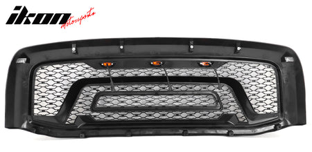 IKON MOTORSPORTS, Grille Guard with Signal Lights Compatible With 2006-2008 Dodge Ram 1500; 2006-2009 Ram 2500 3500