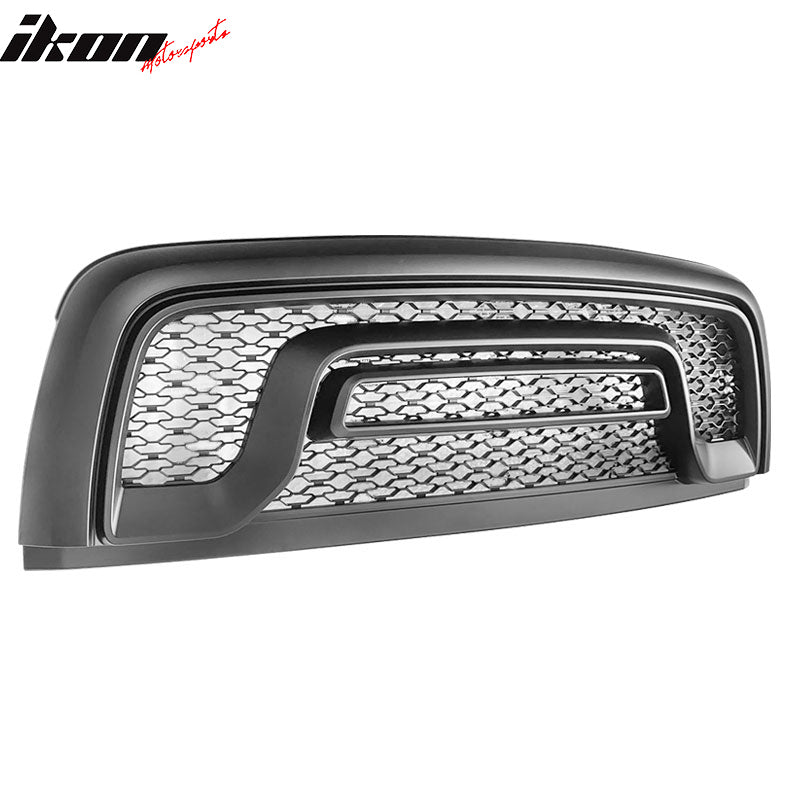 Fits 15-18 Dodge Ram 1500 Rebel Front Bumper Grille Hood Grill Matte Black